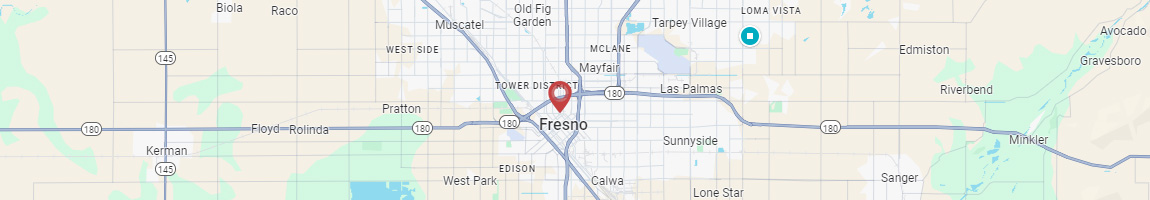 a map of the greater Fresno area showing fresno, california and surrounding cities