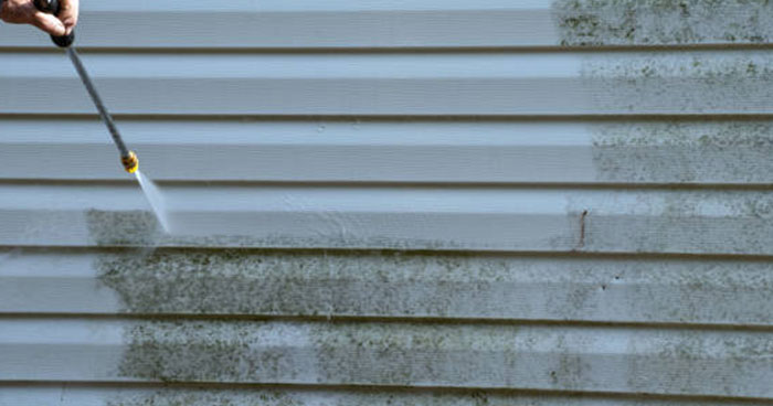 One picture showing dirty house being cleaned, showing a dramatic contrast